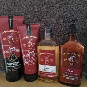 Lot of 7 Bath and Body Works Aromatherapy LOVE JASMINE & SANDALWOOD